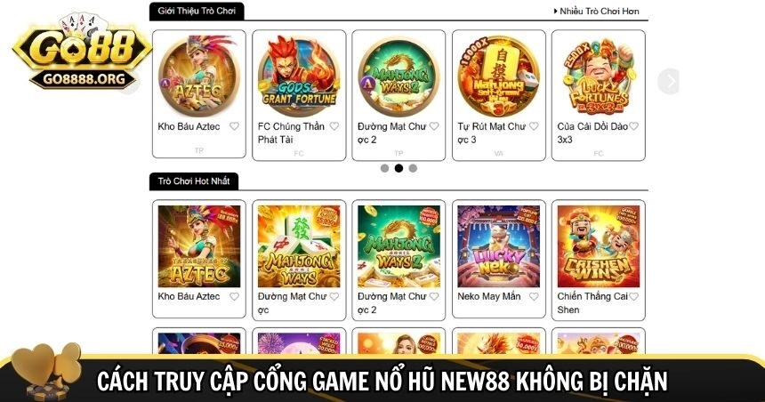 Hướng dẫn truy cập cổng game nổ hũ New88